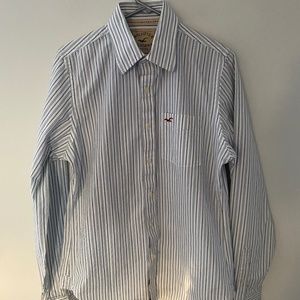 Hollister White Striped Dress Shirt